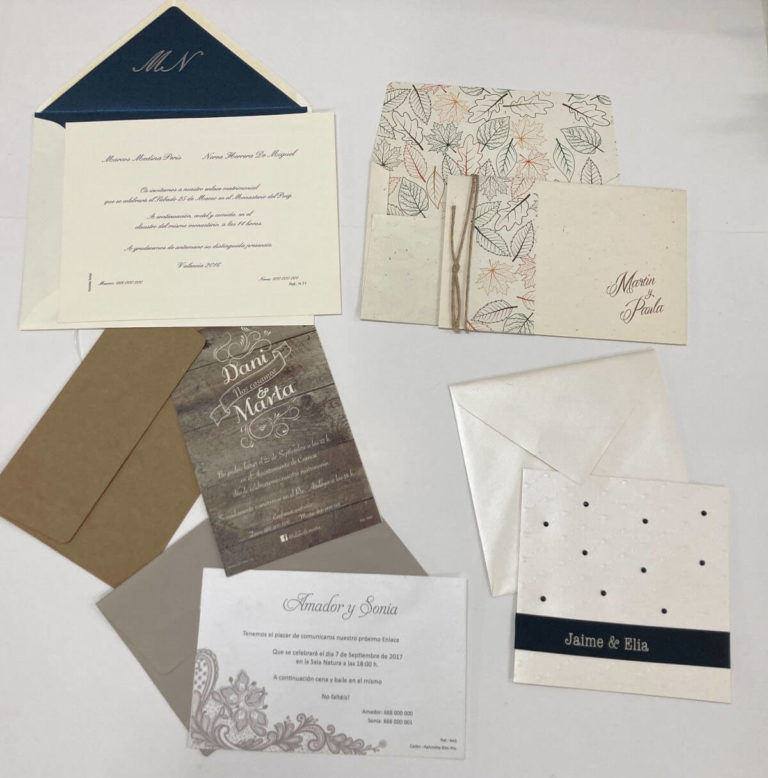 Impresión Artesanal de Tarjetas e Invitaciones de boda